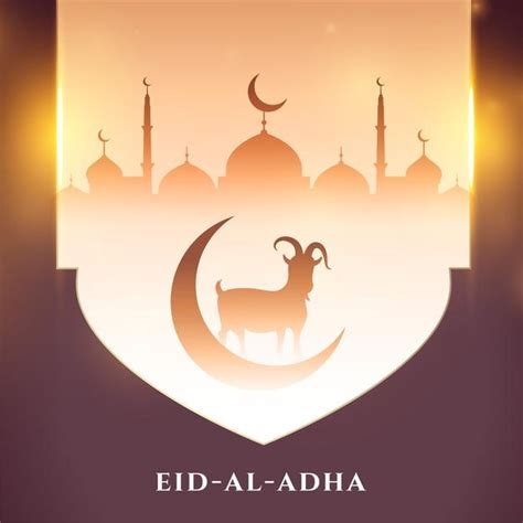 Free Vector Eid Al Adha Bakrid Wishes Beautiful Card Design