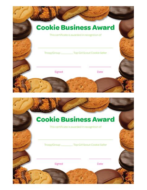 Cookie Business Award Certificate Template Fill Out Sign Online And
