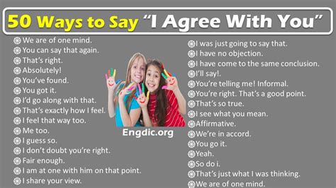 50 Other Ways To Say I Agree With You In English Engdic