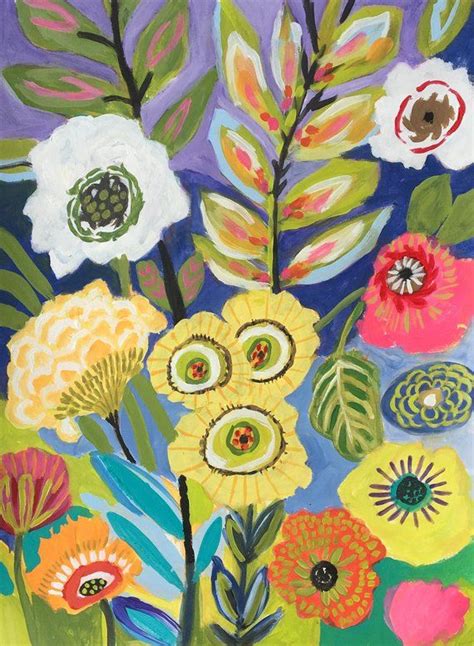 Flowers Original Painting On 18 X 24 Watercolor Paper By Karen Etsy
