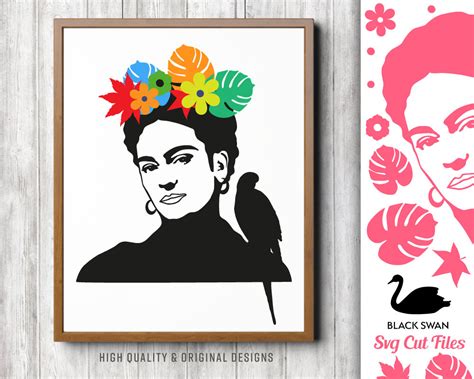 It is a downloadable digital product, no is a physical product. SVG Frida Kahlo with flowers silhouette eps svg dxf jpg