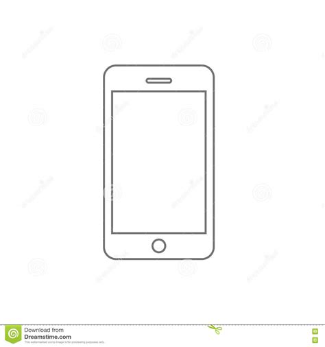 Smartphone Line Outline Style Vector Mobile Phone Sketch