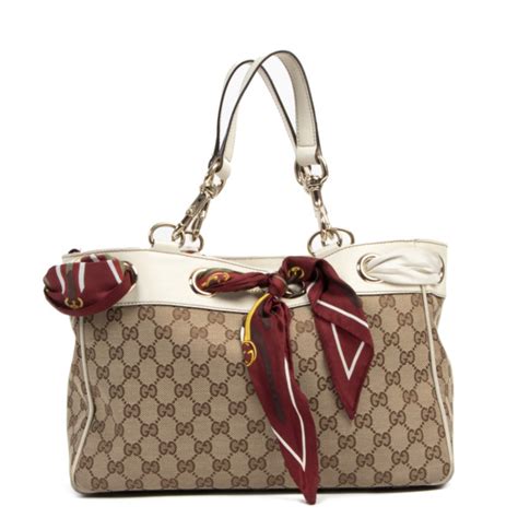 Gucci Positano Monogram Silk Scarf Tote Bag Labellov Buy And Sell Authentic Luxury