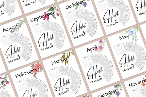 Stationery Monthly Habit Tracker Printable Letter A4 A5 Size Habits