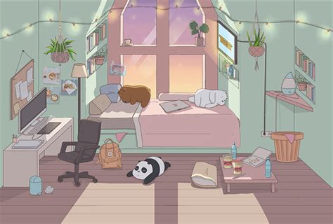 We Bare Bears Room Illustration On Behance
