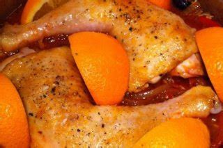 Pollo guisado con naranja - Receta