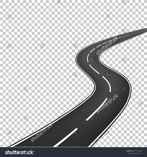 Winding Road Journey Traffic Curved Highway Stock Vector Royalty Free