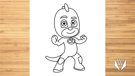 How To Draw Pj Masks Gekko Coloring Pages For Children Art Colors