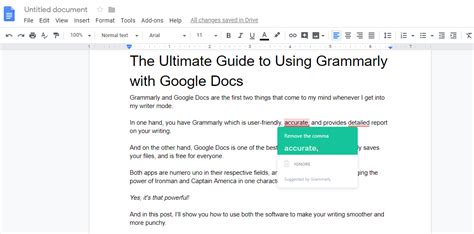 Usually, grammarly is used for google docs since it works through browsers. Grammarly for Google Docs: Write, Collaborate, and Edit on ...