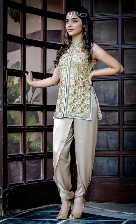 Dhoti Pants With Hand Embroidered Short Jacket Pakistani Fashion