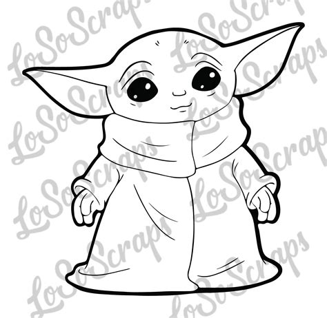 Baby Yoda Outline Svg 142 File Svg Png Dxf Eps Free
