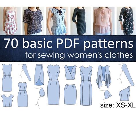 Basic Pdf Sewing Patterns For Women Pdf Patterns For Etsy Sewing Clothes Women Dress