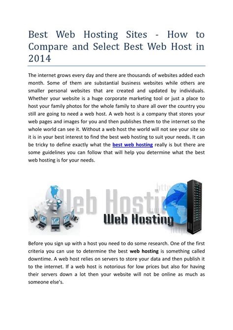 Web servers are just like our home computers or laptops which are used for storing data online and it can be accessed from shared webhosting is the best way to create a site. Best Web Hosting Sites - How to Compare and Select a Web ...