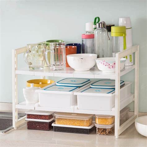 Two Tiered Storage Rack With Removable Shelves — Homebnc