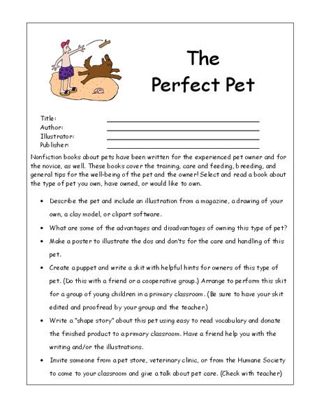 The Perfect Pet Worksheet For 3rd 6th Grade Lesson Planet