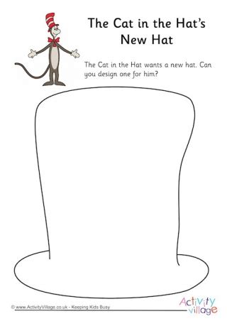 Printables teach various skills to children. Cat in the Hat Colouring Page