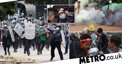 two anti coup protesters shot dead by riot police in myanmar metro news