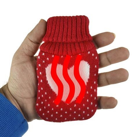Hand Warmers With Knitted Covers Instant Heat Hot Water Bottle Pocket