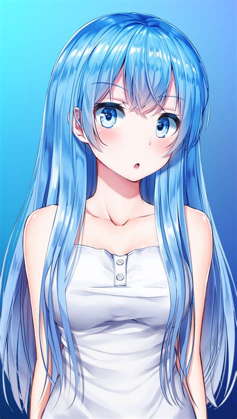 Anime Girl Blue Wallpaper K HD ID