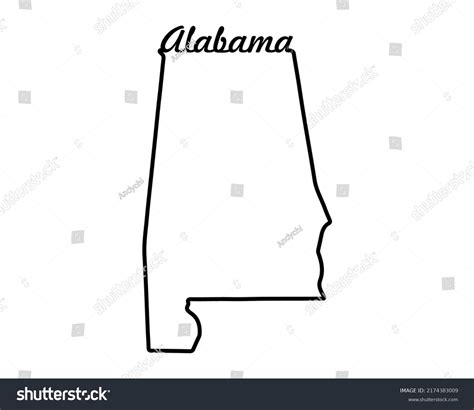 Alabama State Map Us State Map Stock Vector Royalty Free 2174383009