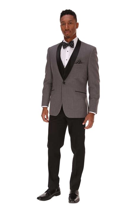 Shawl Collar Tuxedo Grey Tuxedo Color Complement Black Accents