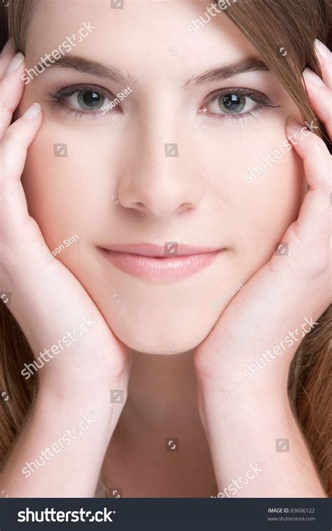 Beautiful Pretty Girl Face Closeup Stock Photo Shutterstock