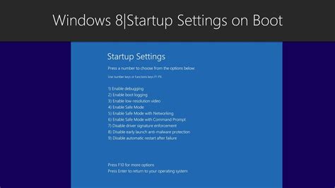 Windows 8startup Settings On Boot Youtube