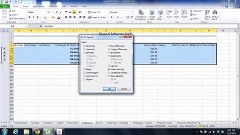 Excel Go To Special Copy Visible Cells Youtube