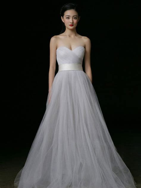 Strapless Tulle A Line Wedding Dress With Sweetheart Neckline Jojo Shop