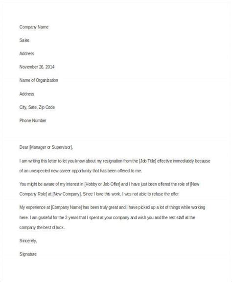 Resignation Letter From A New Job For Your Needs Letter Template