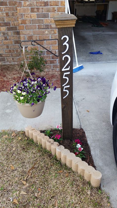Address Numbers Post Planter | Front yard, Yard decor, Backyard landscaping