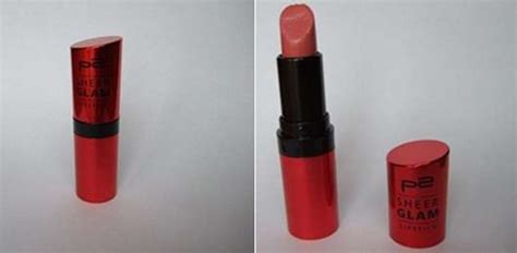 test lippenstift p2 sheer glam lipstick farbe 030 grease pinkmelon