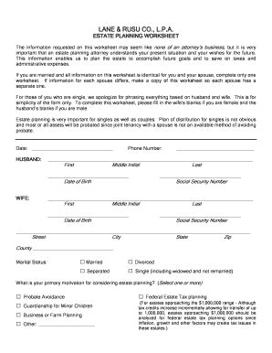 Estate Planning Printable Form Fill And Sign Printable Template Online