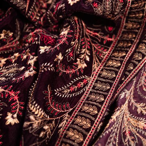 Heavy Embroidered Velvet Shawl Alessas Boutique