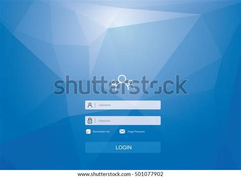 Login Form Menu With Simple Line Icons Low Poly Background Website