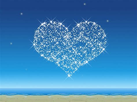 Staryheart Stars Sand Water Heart Sky Blue Hd Wallpaper Peakpx