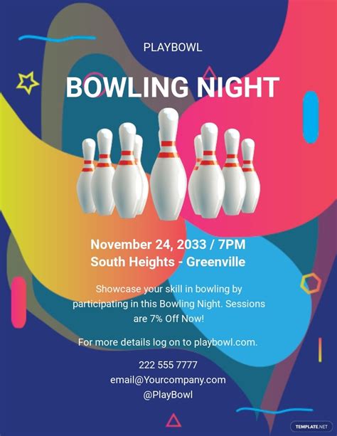 Bowling Night Flyer Template Free Pdf Word Doc Psd Indesign