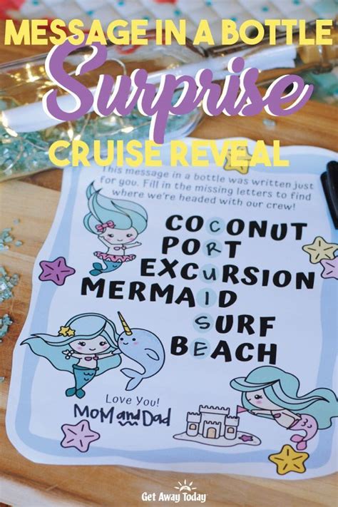 Surprise Cruise Reveal Message In A Bottle Cruise Vacation Surprise Vacation Cruise Travel