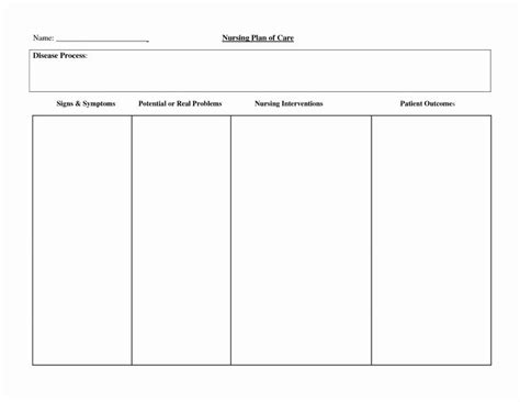 Nursing Care Plan Templates Blank The Best Template Example