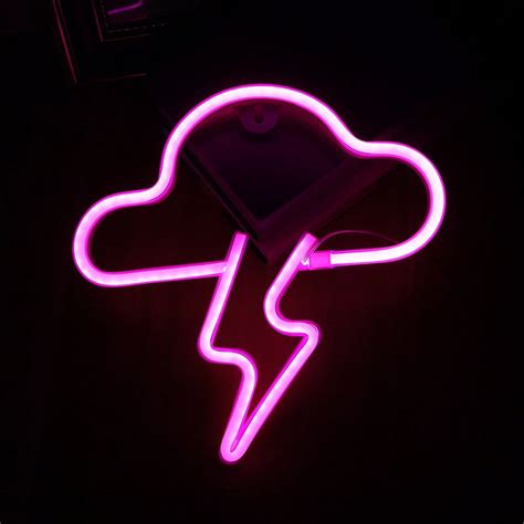 Wrea Cloud And Lightning Neon Signs Hanging Neon Light Sign Led Neon