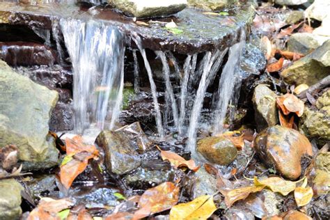 Waterfall Rocks And Colorful Leaves Stock Image Image Of Stones