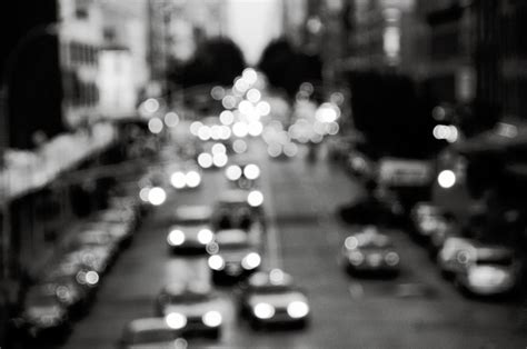 Blurred City Lights Black And White Id 58779