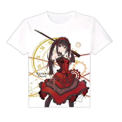 Anime Date A Live Tokisaki Kurumi Short Sleeve T Shirt Tee Tops Unisex