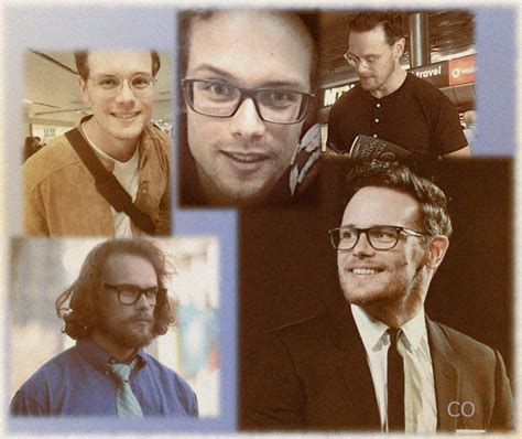 Sam Heughan Wearing Glasses Collage By Contemplating Life The