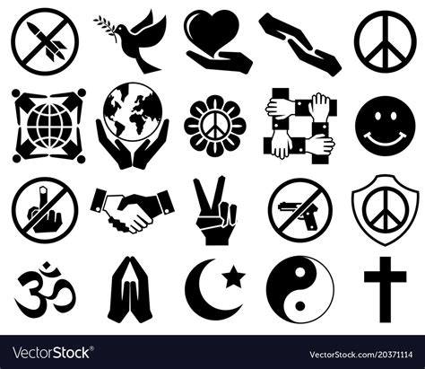 Peace Symbol Icon Set Royalty Free Vector Image