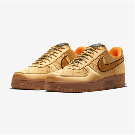 Nike air force 1 pixel summit white dark beetroot gold uk 3 4 5 6 7 8 us new. Nike Air Force 1 Low Quilted Gold