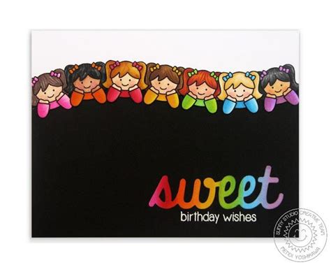 Sunny Studio Stamps Little Angels Rainbow Birthday Card By Mendi