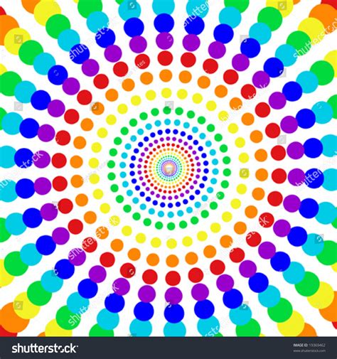 Spiral Rainbow Dots Pattern Stock Vector Illustration 19369462