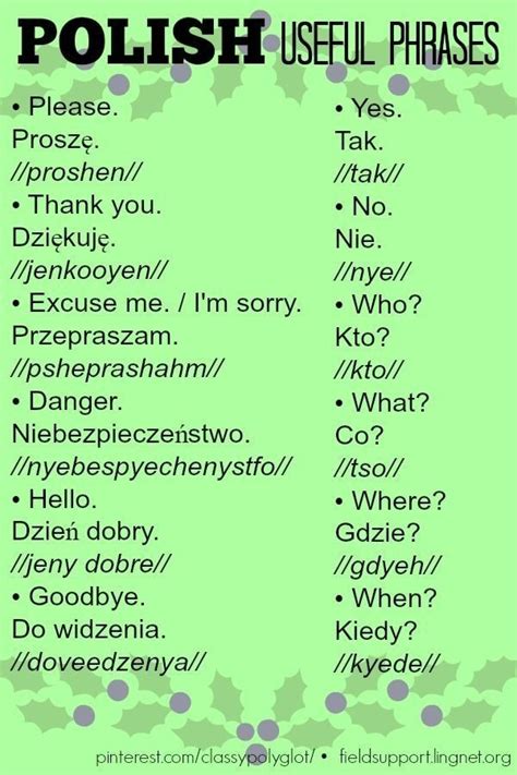 Learning Languages Tips Foreign Languages Polish Words Polish