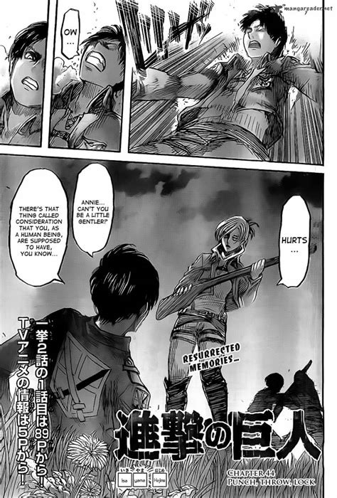 There might be spoilers in the comment section, so don't read the comments before reading the chapter. Shingeki No Kyojin, Chapter 44 - Attack On Titan Manga Online